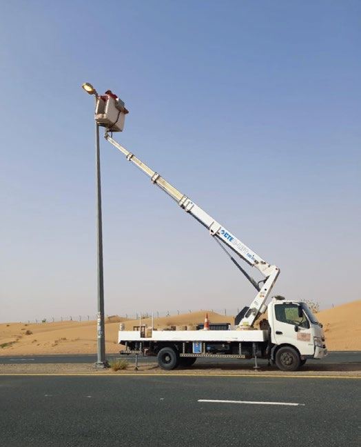 Lighting pole installation, Abu Zakri Axis