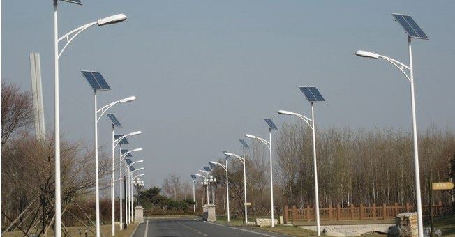 Solar street lighting poles in Kenya