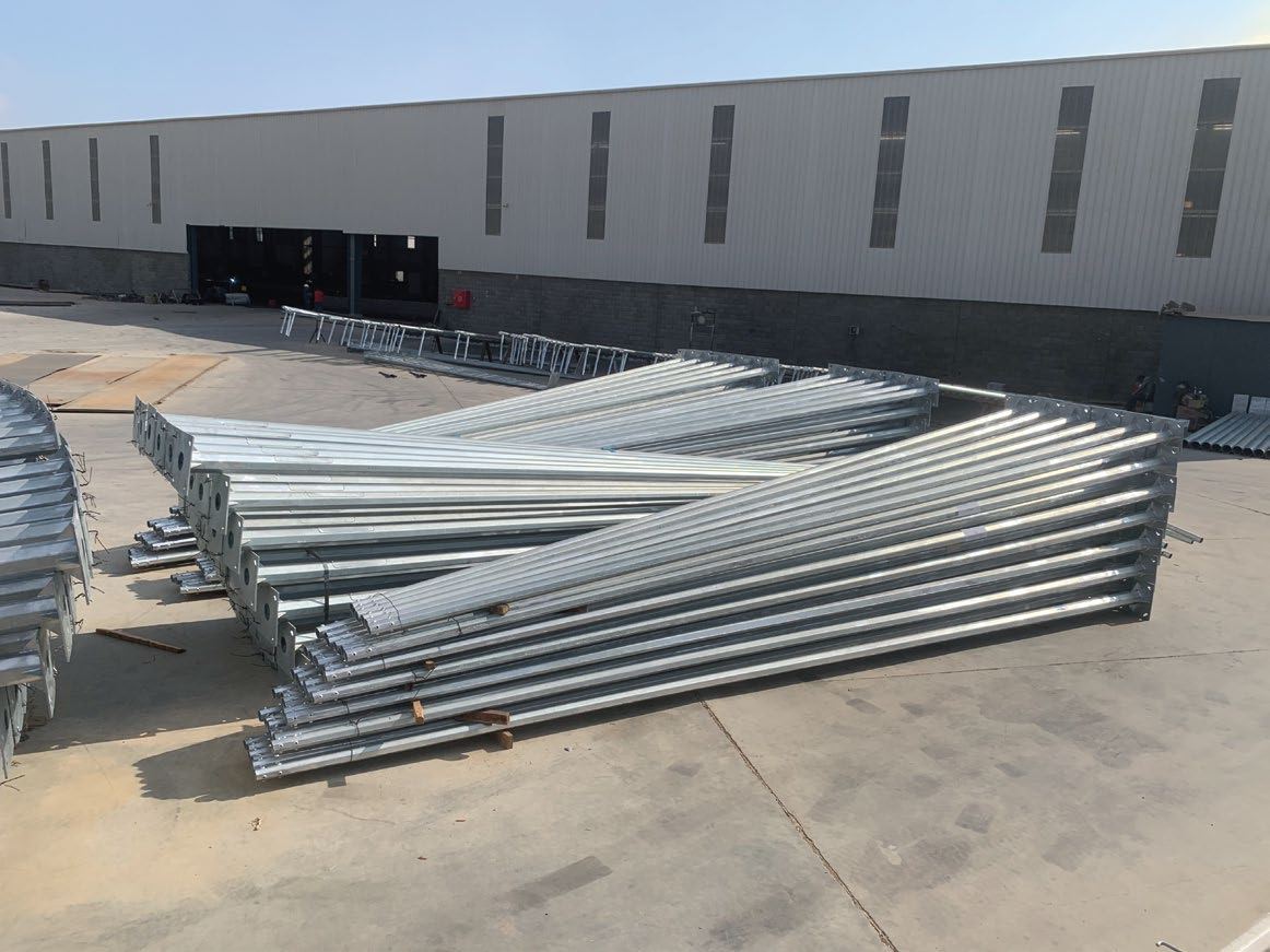 Stack of fabricated lighting poles